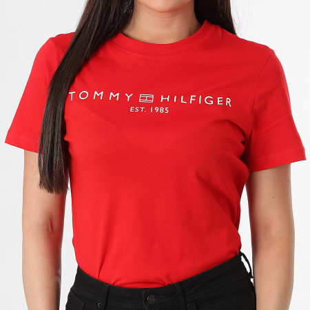 Tommy Hilfiger - Tee Shirt Femme Corp Logo 0276 Rouge
