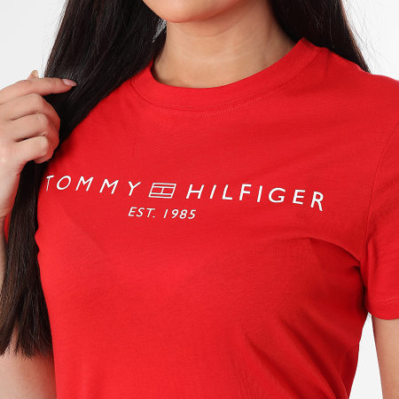 Tommy Hilfiger - Tee Shirt Femme Corp Logo 0276 Rouge