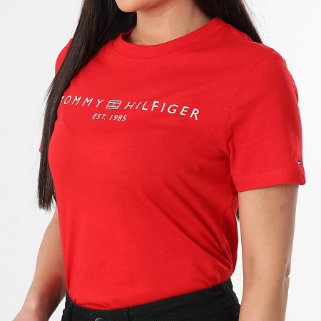 Tommy Hilfiger - Tee Shirt Femme Corp Logo 0276 Rouge