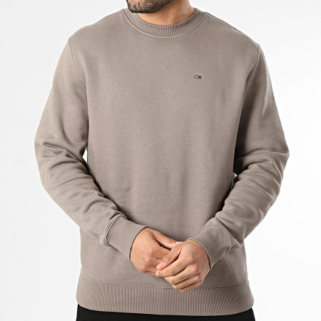 Tommy Jeans - Sweat Crewneck Flag 0741 Taupe
