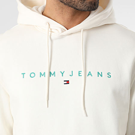 Tommy Jeans - Sweat Capuche Linear Logo 0746 Beige Clair
