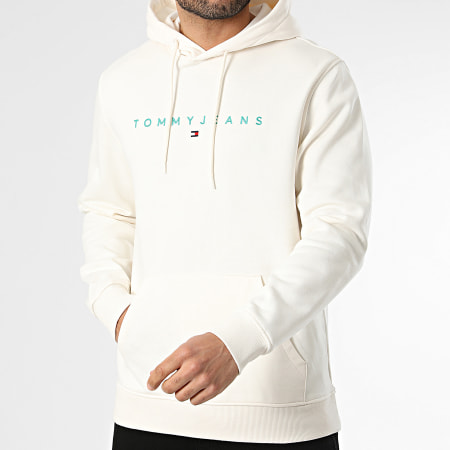 Tommy Jeans - Sweat Capuche Linear Logo 0746 Beige Clair