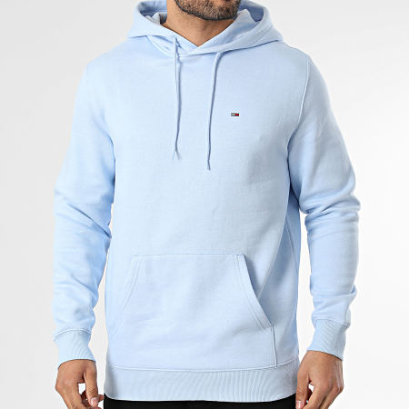 Tommy Jeans - Sweat Capuche Flag 0742 Bleu Clair