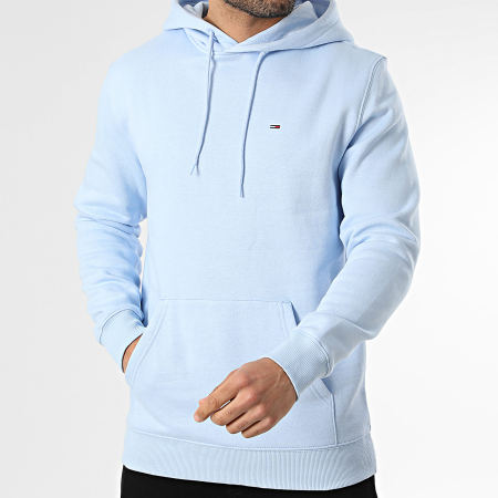 Tommy Jeans - Sweat Capuche Flag 0742 Bleu Clair
