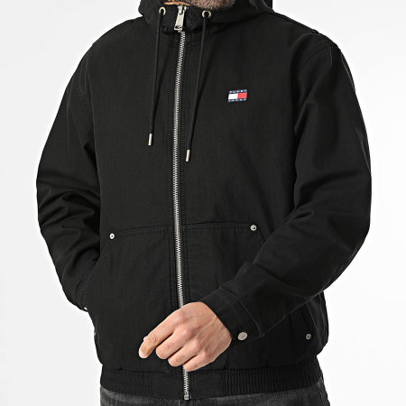 Tommy Jeans - Veste Capuche Zippée Herringbone 2847 Noir