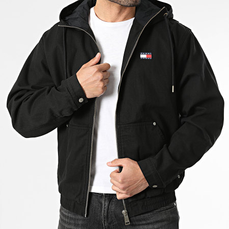 Tommy Jeans - Veste Capuche Zippée Herringbone 2847 Noir