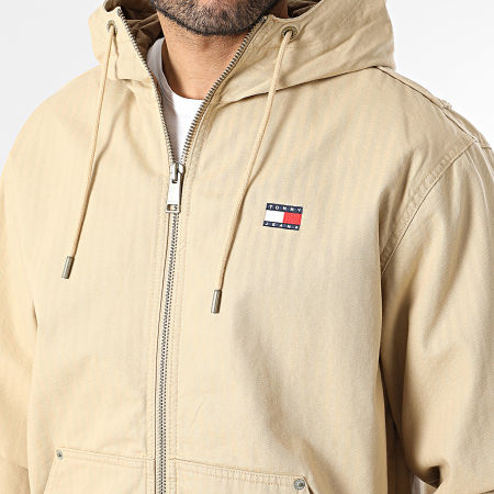 Tommy Jeans - Veste Capuche Zippée Herringbone 2847 Beige