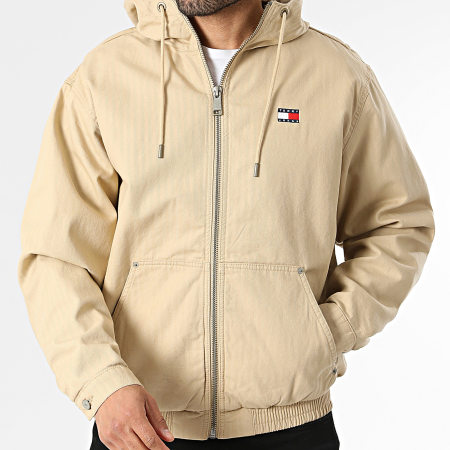 Tommy Jeans - Veste Capuche Zippée Herringbone 2847 Beige