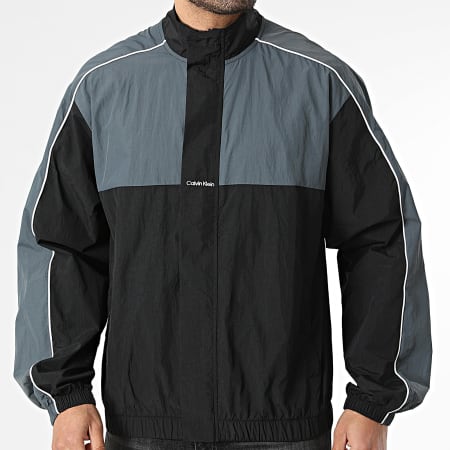 Calvin Klein - Veste Zippée Colorblock MS6J402 Noir Gris Anthracite