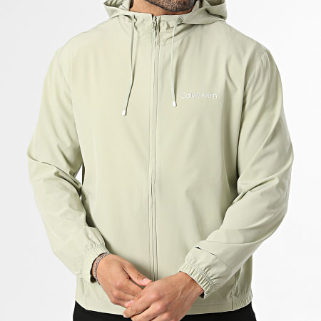 Calvin Klein - Coupe-Vent Capuche Zippé MS6J400 Vert Clair