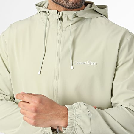 Calvin Klein - Coupe-Vent Capuche Zippé MS6J400 Vert Clair