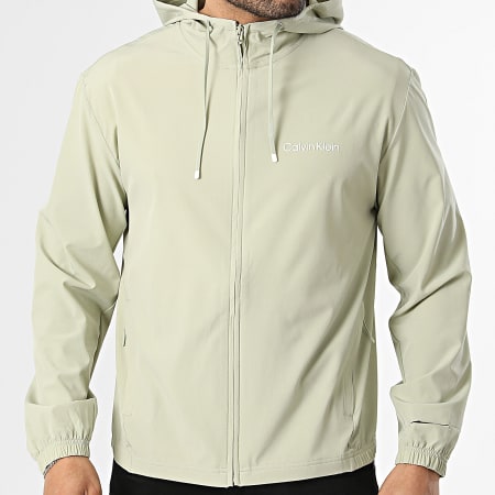 Calvin Klein - Coupe-Vent Capuche Zippé MS6J400 Vert Clair