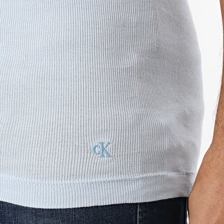 Calvin Klein - Lot De 3 Débardeurs Rib NB4036 Bleu Marine Bleu Clair Rouge