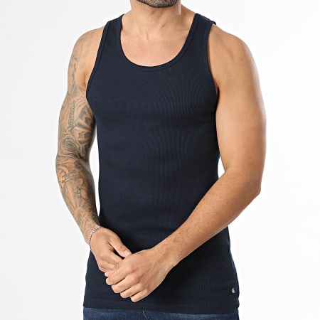 Calvin Klein - Lot De 3 Débardeurs Rib NB4036 Bleu Marine Bleu Clair Rouge