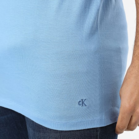 Calvin Klein - Lot De 3 Tee Shirts 4051 Bleu Clair Bleu Roi Bleu Marine