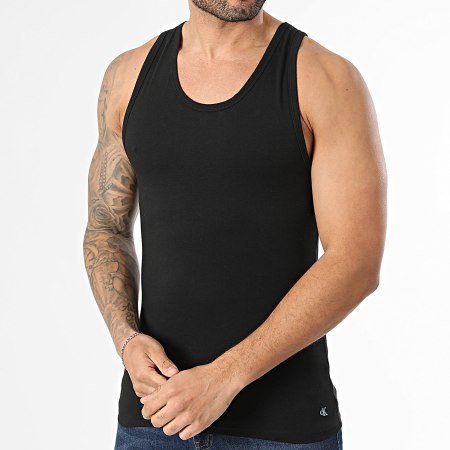 Calvin Klein - Lot De 3 Débardeurs 4184 Noir Blanc Bleu Clair