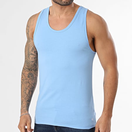 Calvin Klein - Lot De 3 Débardeurs 4184 Noir Blanc Bleu Clair