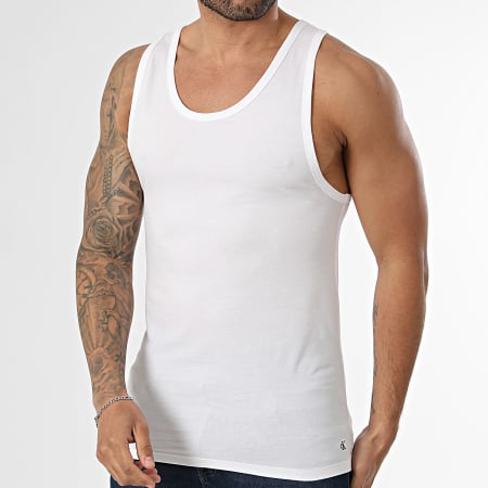 Calvin Klein - Lot De 3 Débardeurs 4184 Noir Blanc Bleu Clair