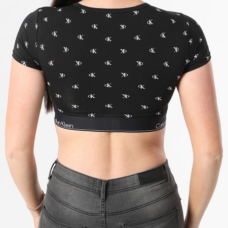 Calvin Klein - Tee Shirt Crop Femme 8495 Noir