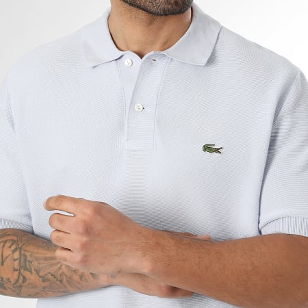 Lacoste - Polo Manches Courtes Logo Brodé Crocodile Bleu Clair