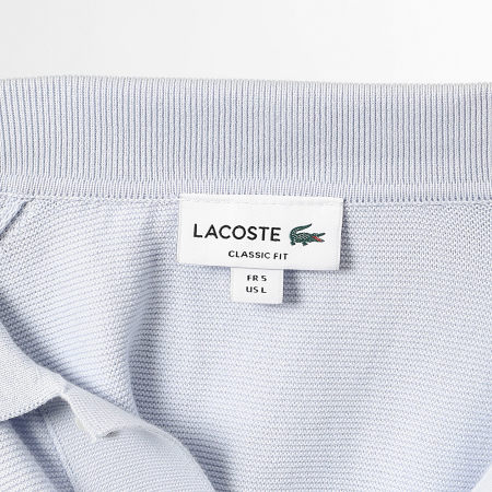Lacoste - Polo Manches Courtes Logo Brodé Crocodile Bleu Clair