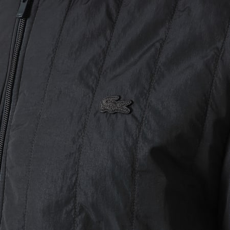 Lacoste - Jacke mit Reißverschluss Logo Bestickter Krokodil Ton in Ton Schwarz
