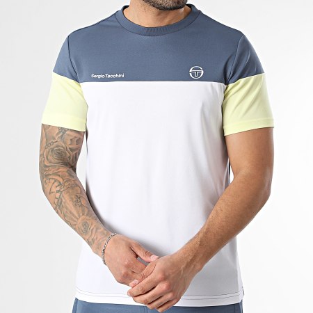 Sergio Tacchini - Ensemble Tee Shirt Et Jogging Prave Termoli 40845 41559 Gris Blanc Jaune