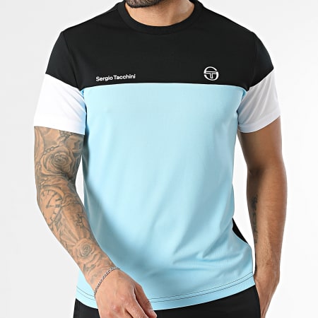 Sergio Tacchini - Ensemble Tee Shirt Et Jogging Prave Termoli 40845 41559 Noir Bleu Clair Blanc