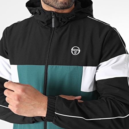 Sergio Tacchini - Ensemble De Survêtement Caspio 41432 41433 Vert Noir Blanc
