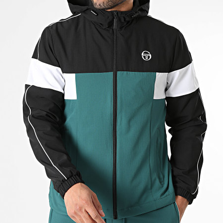 Sergio Tacchini - Ensemble De Survêtement Caspio 41432 41433 Vert Noir Blanc