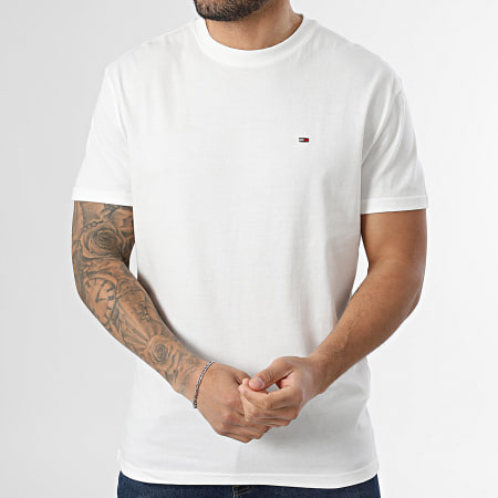 Tommy Jeans - Tee Shirt Regular Fit Small Flag 2504 Beige Clair