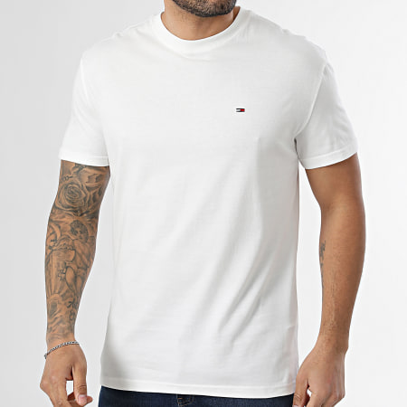 Tommy Jeans - Tee Shirt Regular Fit Small Flag 2504 Beige Clair
