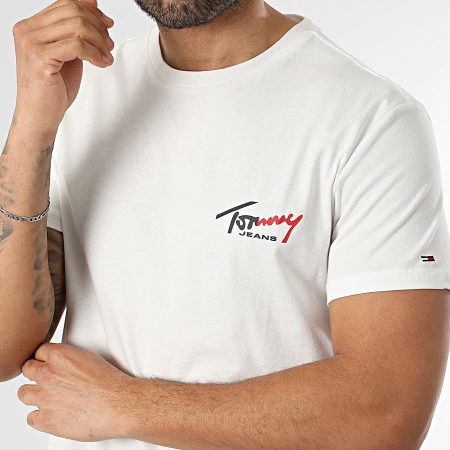Tommy Jeans - Tee Shirt Slim Sign Chest 2538 Beige Clair