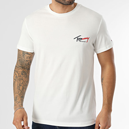 Tommy Jeans - Tee Shirt Slim Sign Chest 2538 Beige Clair