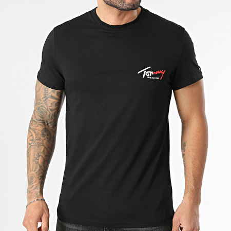 Tommy Jeans - Tee Shirt Slim Sign Chest 2538 Noir