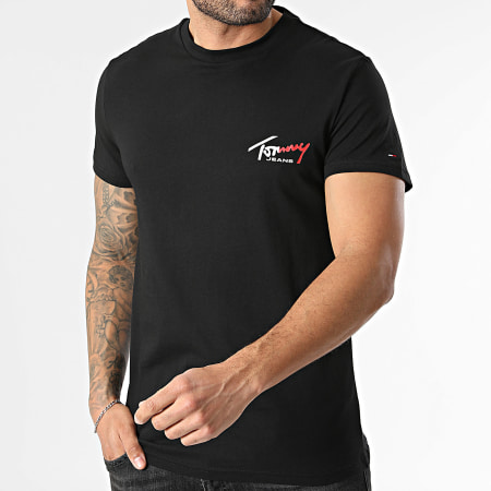 Tommy Jeans - Tee Shirt Slim Sign Chest 2538 Noir