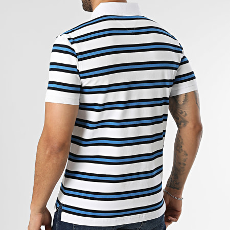 Tommy Hilfiger - Polo Manches Courtes A Rayures Slim 1985 7771 Blanc Bleu Noir