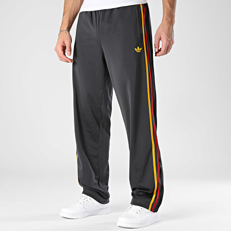 Adidas Originals - Pantalon Jogging A Bandes Firebird TP KD3831 Gris Anthracite Bordeaux Jaune