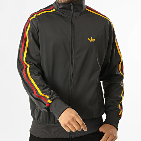 Adidas Originals - Veste Zippée A Bandes Firebird KD3842 Gris Anthracite