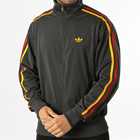Adidas Originals - Veste Zippée A Bandes Firebird KD3842 Gris Anthracite