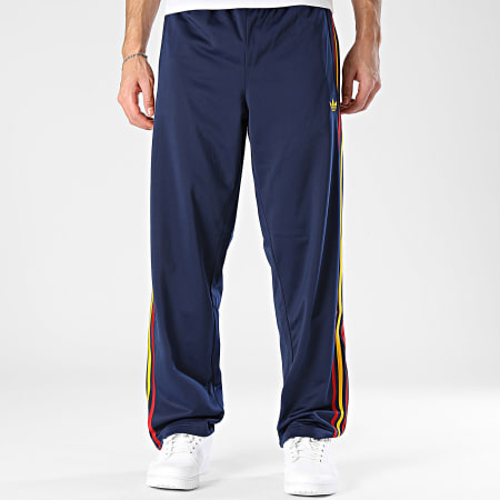 Adidas Originals - Pantalon Jogging A Bandes Firebird TP KD3836 Bleu Marine Bordeaux Jaune
