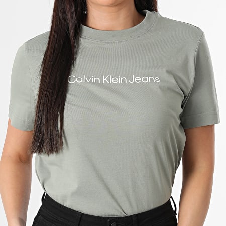 Calvin Klein - Tee Shirt Femme 7C912 Vert Kaki