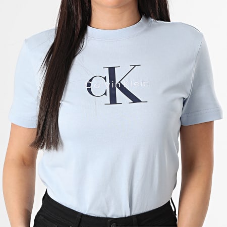 Calvin Klein - Tee Shirt Femme LV047B865G Bleu Clair