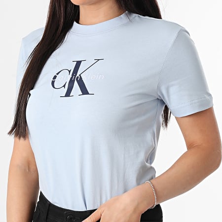 Calvin Klein - Tee Shirt Femme LV047B865G Bleu Clair