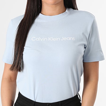 Calvin Klein - Camiseta Mujer 7C912 Azul Claro