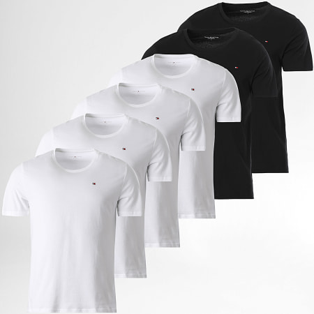 Tommy Hilfiger - Lot De 6 Tee Shirts Signature 3379 Blanc Noir