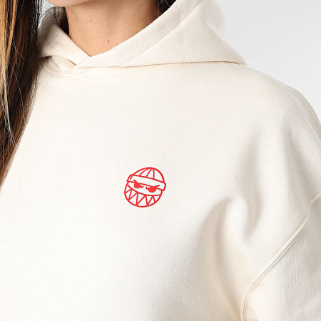 Sale Môme Paris - Sweat Capuche Relaxed Femme Street Boyz Beige Rouge