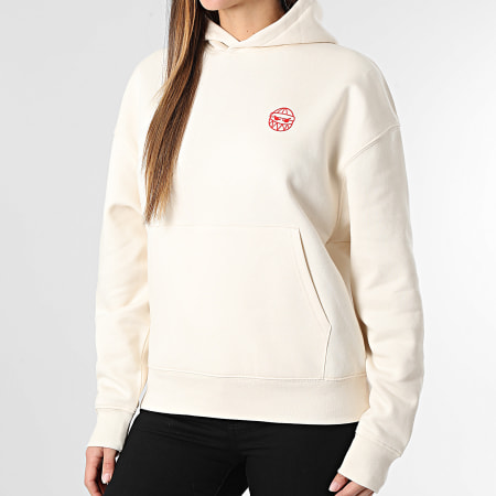 Sale Môme Paris - Sweat Capuche Relaxed Femme Street Boyz Beige Rouge
