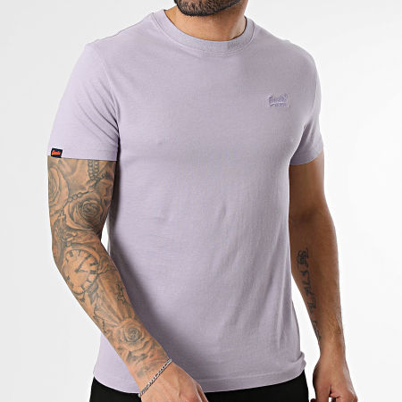 Superdry - Camiseta Essential Logo Bordado M1011245A Violeta