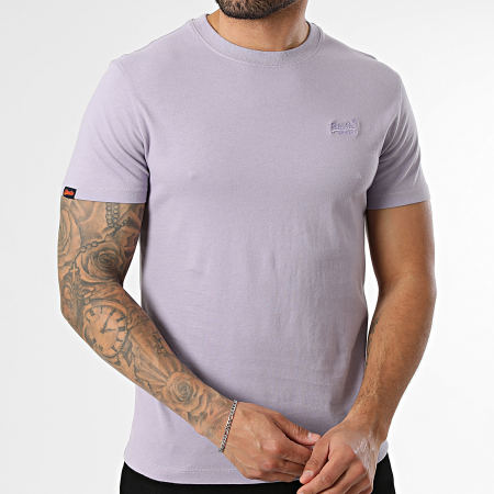 Superdry - Camiseta Essential Logo Bordado M1011245A Violeta